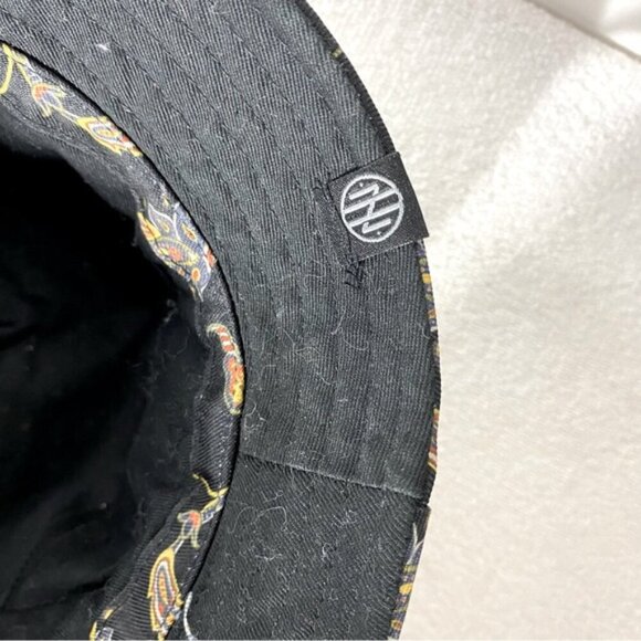 Vintage Black Red Yellow Blue Paisley Bucket Hat - Picture 8 of 9